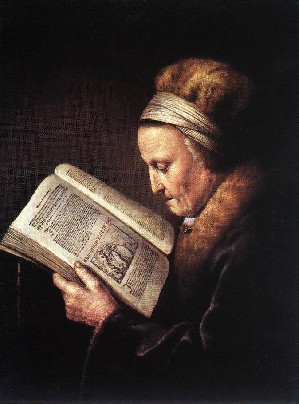 DOU, Gerrit Old Woman Reading a Bible dfg